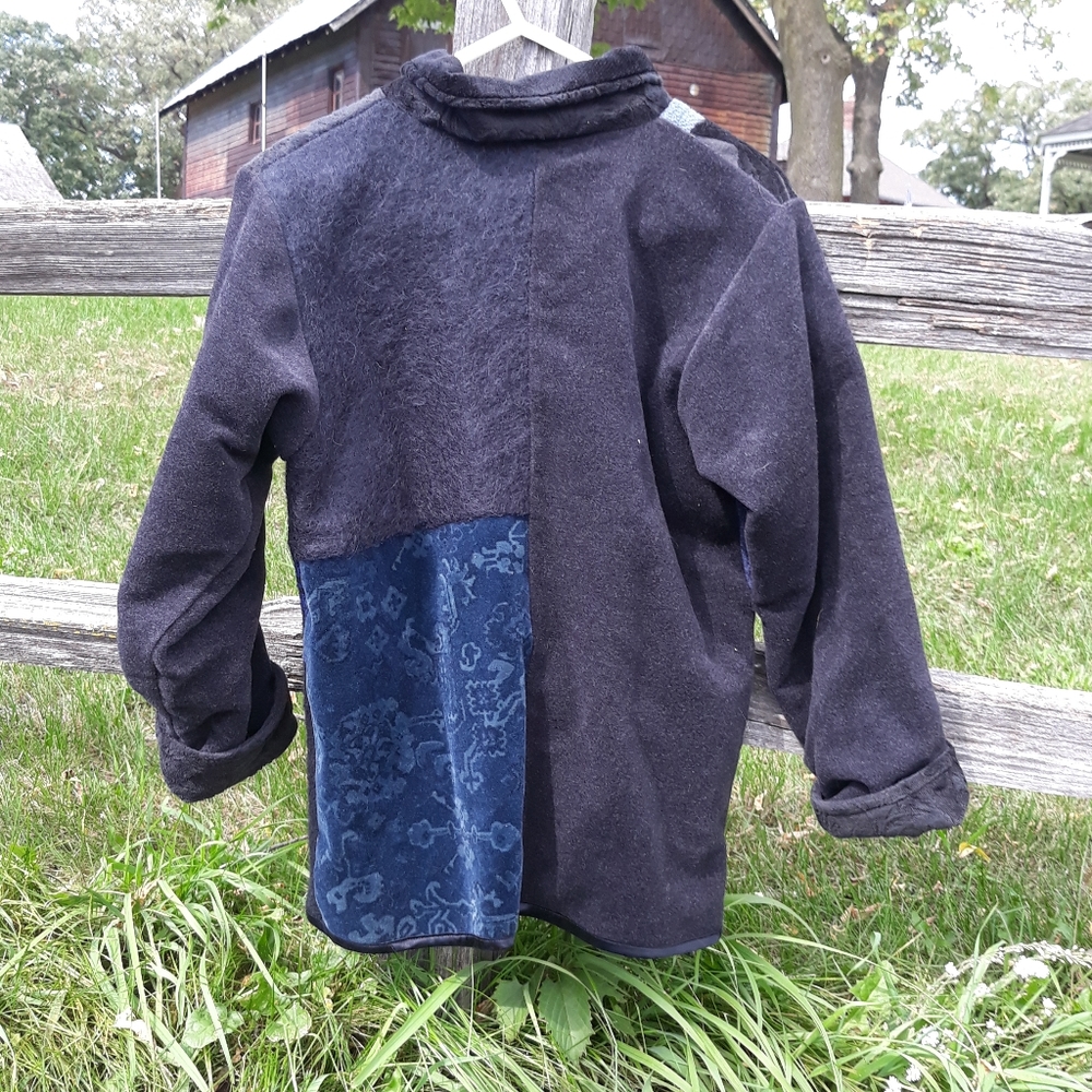 Western Patchwork Jacket + Bone Buttons - Size Xs… - image 2